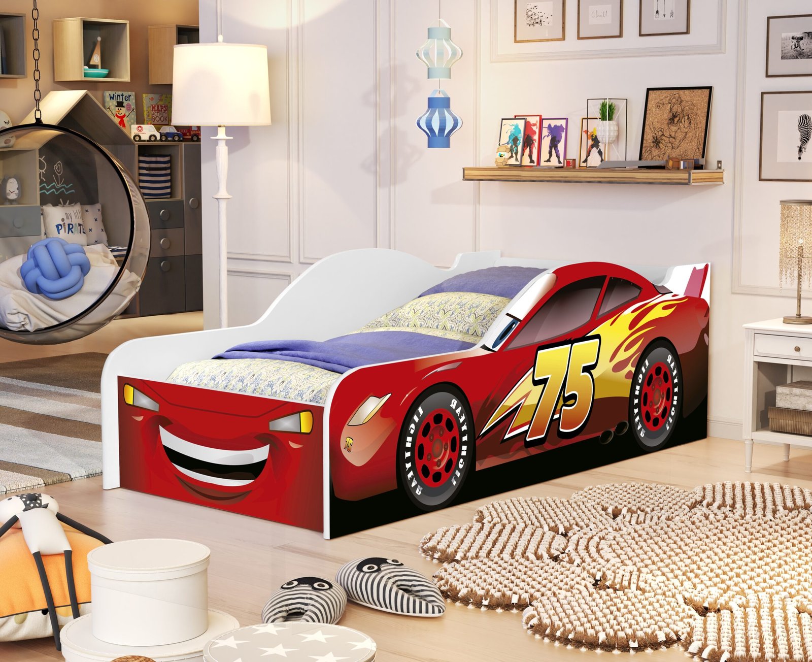 Cama Juvenil Carro (Menino) Vermelho 07 – MADEC/VJ MÓVEIS