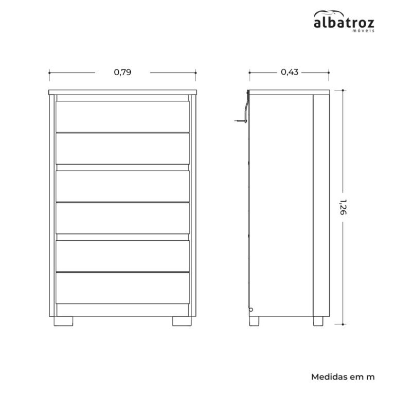 Guarda-Roupa 4 Portas Vivacce + Cômoda 6 Gavetas Unno Cinamono/Off White – MÓVEIS ALBATROZ - Imagem 5