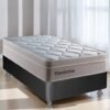 Colchão Solteiro Tiradentes D28 + Base Box Simples Corino Preto – COLCHOMINAS + ALTO NÍVEL CAMAS E COLCHÕES