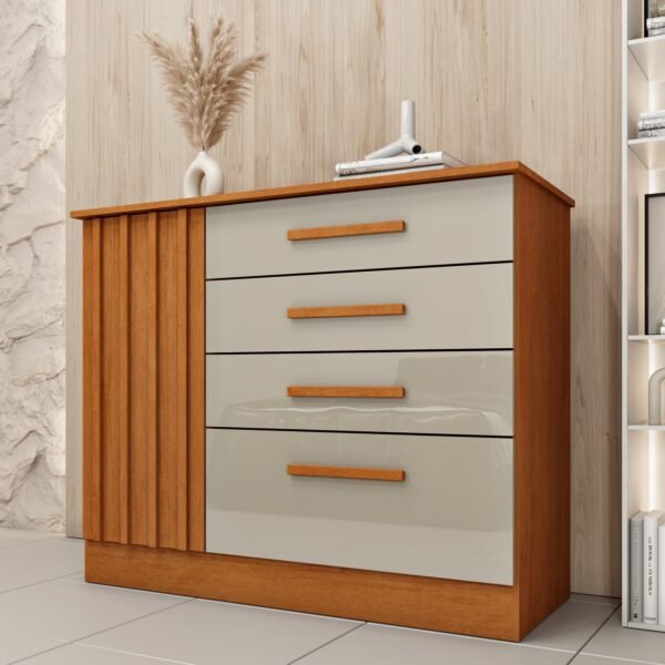 Cômoda Guarani Ripado Cinamono/Off White - TCIL