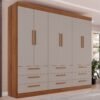 Guarda-Roupa 6 Portas Dinamarca 1,84 m Cinamomo/Off White - SALLÊTO