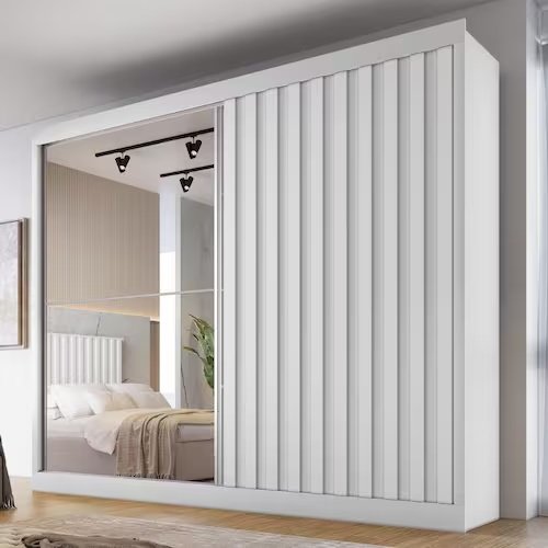Guarda-Roupa 2 Portas Atlanta 2,06 m Branco Acetinado - MÓVEIS EUROPA