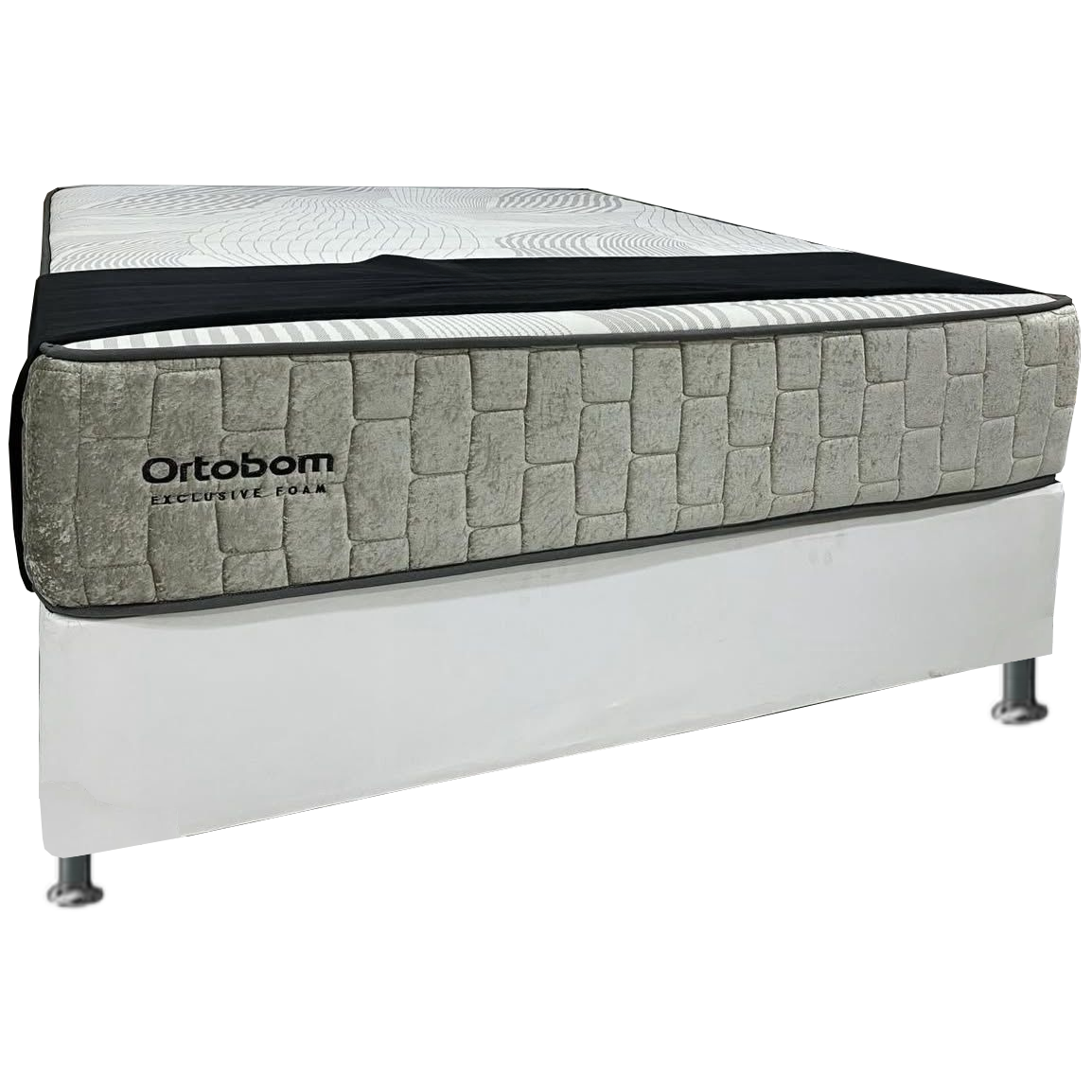 Colchão Casal Exclusive Foam D33 + Base Box Simples Corino Branco– ORTOBOM + BIOSTAR - Imagem 4