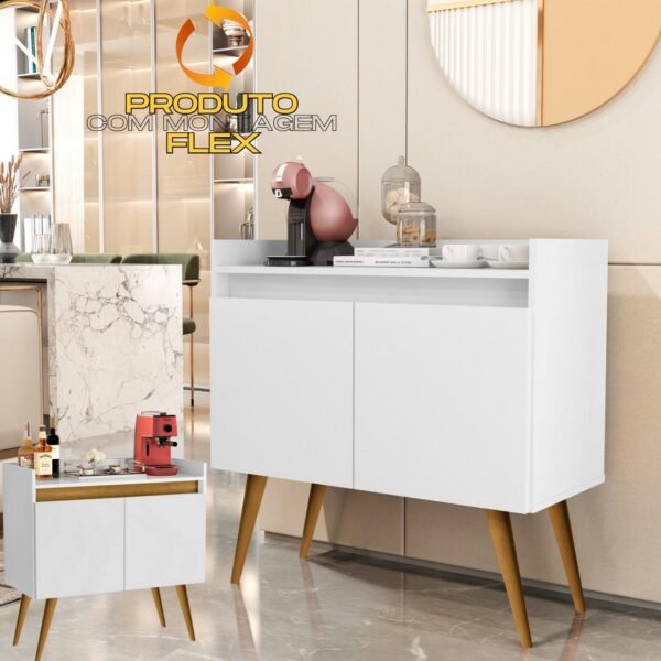 Buffet 2 Portas Gold Branco/Mel/Branco – MÓVEIS PRIMUS