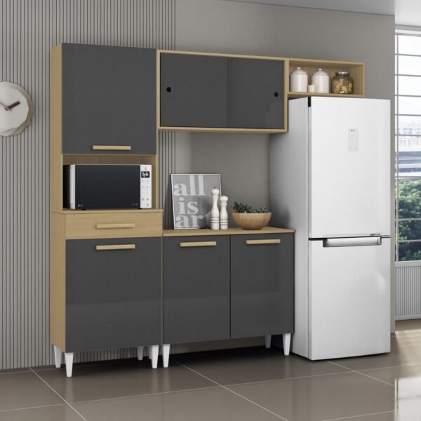 Cozinha Compacta Isabelle 2,013 m Atacama/Grafite – ARAMÓVEIS