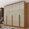 Guarda-Roupa 6 Portas Fortuna/Riqueza 2,43 m Cinamomo/Off White - TCIL