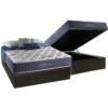 Colchão Casal Blue Sea 31 cm D28 Molas Ensacadas + Base Baú Corino Preto – ANJOS + BIOSTAR