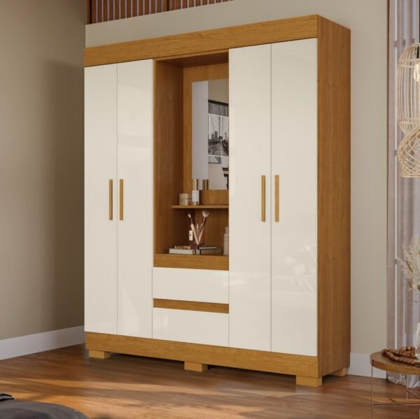 Guarda-Roupa Capelinha Isabely 1,491 m Cinamono/Off White - ACP MÓVEIS