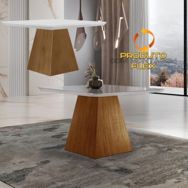 Mesa Luna 90 Canto Copo Imbuia/Ripado/Off White – RUFATO