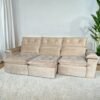 Sofá Retrátil e Reclinável Imperial 2,75 m Veludo Jolie Bege 03 - IMPERIAL DECOR