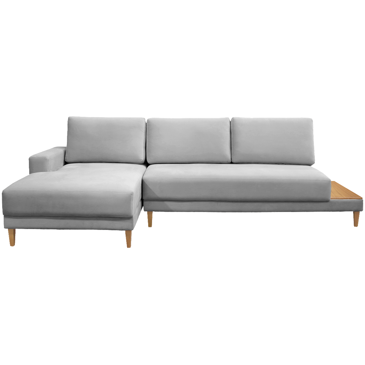 Sofá com Chaise Ref.825 2,90 m Chenile Linho Cinza Firenze - RONDOMÓVEIS - Imagem 7