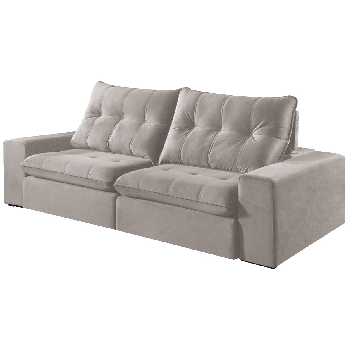 Sofá Retrátil e Reclinável Niterói 2,50 m Veludo Bege - SINGULAR ESTOFADOS - Imagem 6