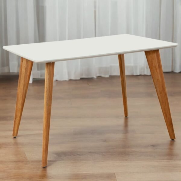 Mesa Slim 120 Canto Reto Imbuia Mel/Off White - CARVALHO DECOR