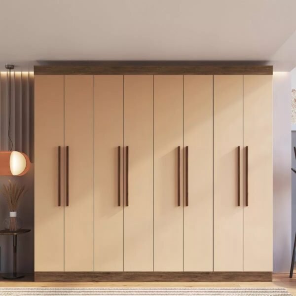 Guarda-Roupa 8 Portas Califórnia 60800 2,42 m Castanho/Nude - DORIPEL