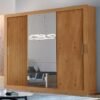 Guarda-Roupa 3 Portas Veneza Luxo 1,88 m Naturale/Ripado - RUFATO