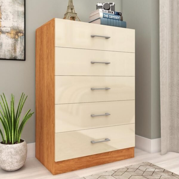 Cômoda 5 Gavetas Aruba Cinamono/Off White – FELLICCI