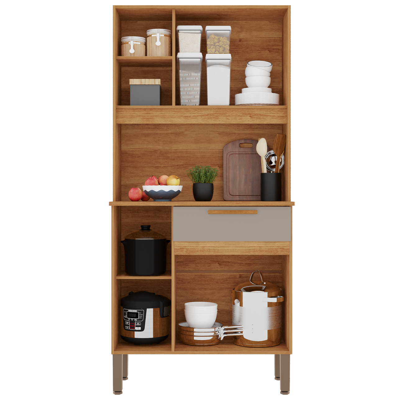 Kit Cozinha Lia 0,83 m Cinamomo/Off White - SALLETO - Imagem 3