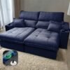 Sofá Retrátil e Reclinável Zeus/Afrodite 2,90 m Azul - ZARAT ESTOFADOS