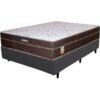 Colchão Casal Lisboa + Base Box Simples Preto - ECOTEC + BIOSTAR