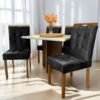 Mesa Salinas 90 Cinamomo/Off White com 4 Cadeiras Sophia Veludo Preto – AVALON DECOR + WM DECOR