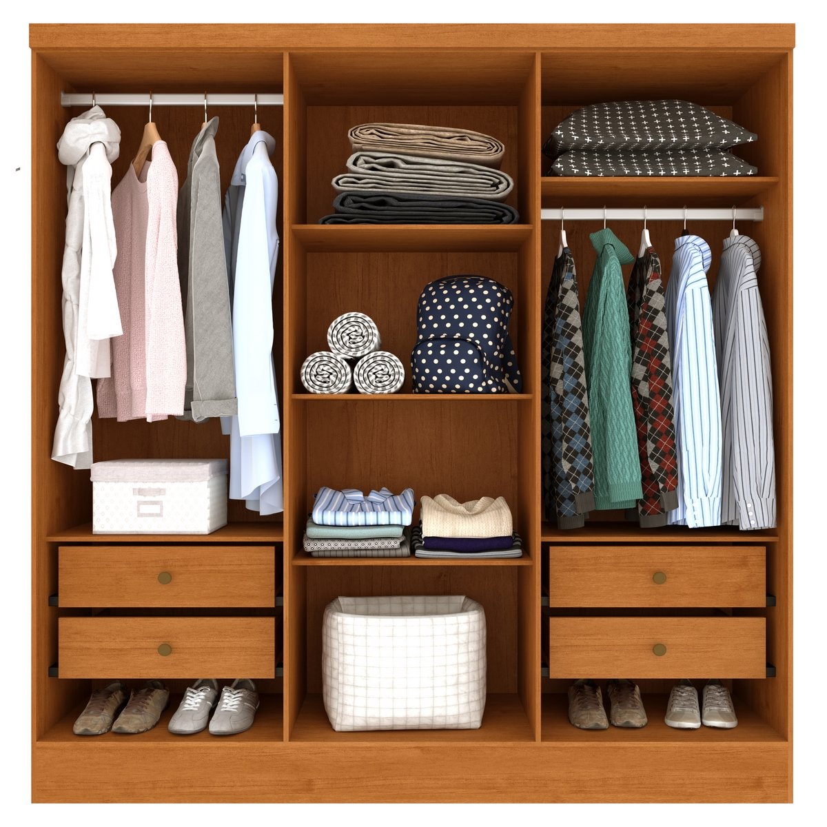 Guarda-Roupa 6 Portas Bariloche 1,80 m Cinamono/Off White - TCIL - Imagem 2