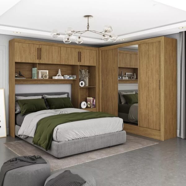 Modulado 4 Portas + Guarda-Roupa 3 Portas Dubai/Santiago Plus Cinamono – CARIOCA MÓVEIS