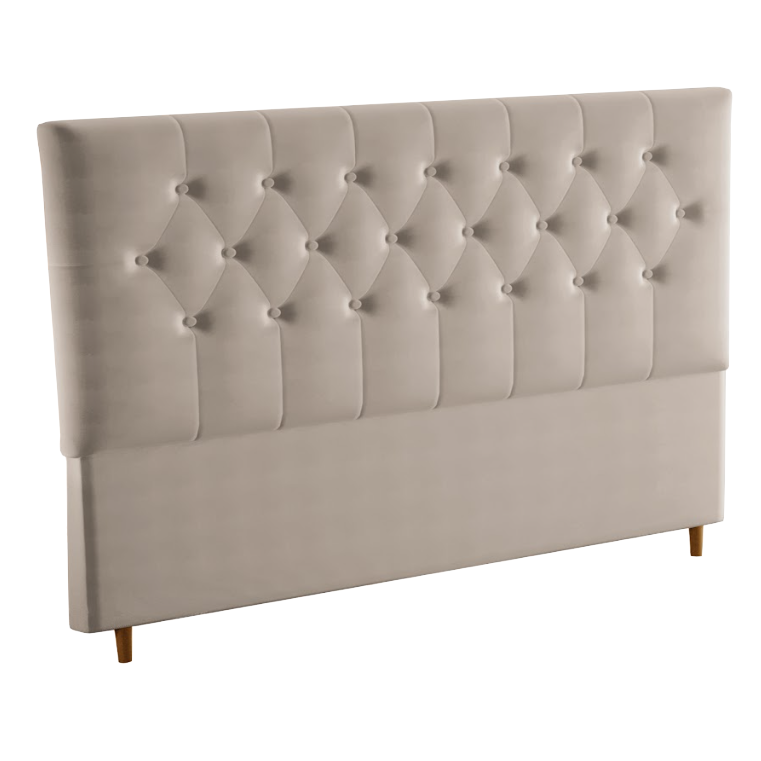 Cabeceira Queen Turim Veludo Bege B015 - LARMÓVEIS/TREVO ESTOFADOS - Imagem 2