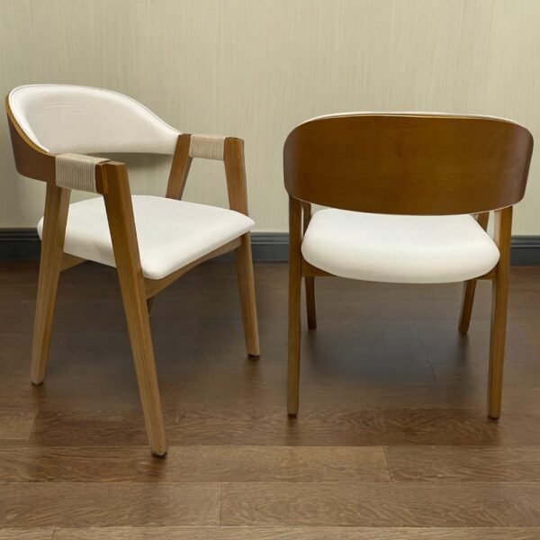 Kit 2 Cadeiras Ravenna Castanho Laminado/Linho Areia - GARDIM MÓVEIS