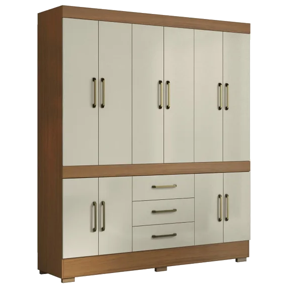 Guarda-Roupa 10 Portas Mônaco 178,8 m Atacama/Areia - ARAMÓVEIS - Imagem 3