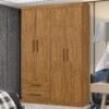 Guarda-Roupa 4 Portas Hércules 1,185 m (Sem Espelho) Cinamono - CARIOCA MÓVEIS