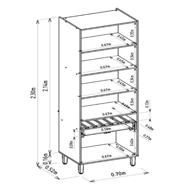 Cozinha 6 Peças Allure Jequitibá/Gris Fosco - LINEA BRASIL - Imagem 9