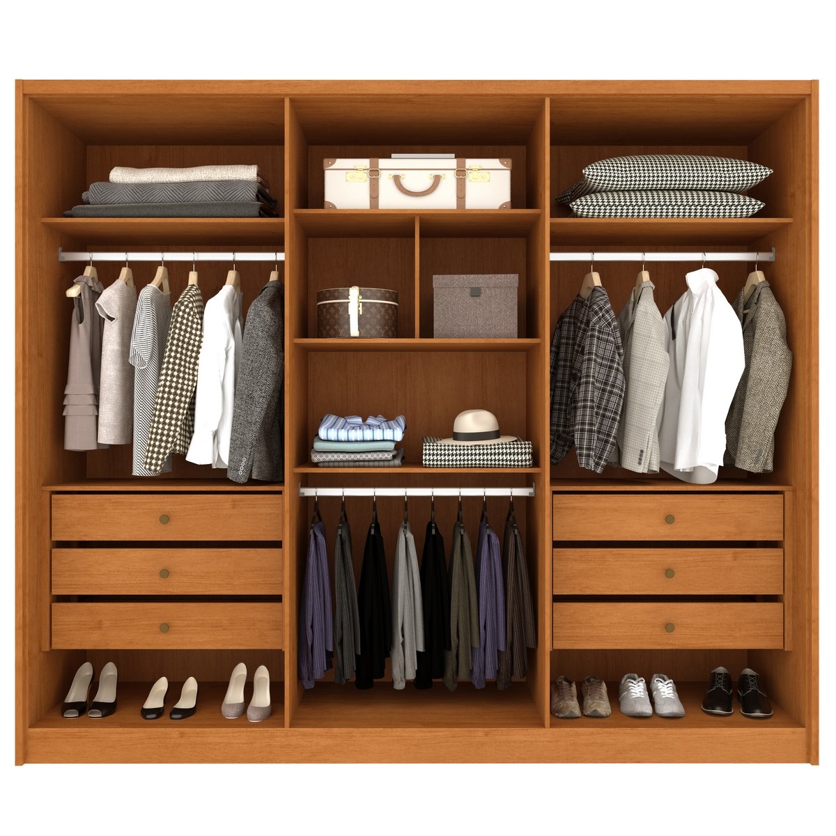 Guarda-Roupa 6 Portas Realeza 2,74 m Cinamono/Off White - TCIL - Imagem 2