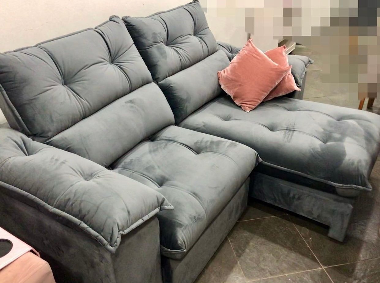 Sofá Retrátil e Reclinável Suíça 2,10 m Cinza – LEO DECOR - Imagem 3