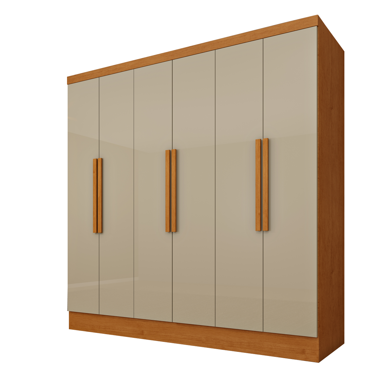 Guarda-Roupa 6 Portas Bariloche 1,80 m Cinamono/Off White - TCIL - Imagem 4