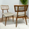 Kit 2 Cadeiras Lara/Bela Champagne/Linho Saturno Bege 01 - AVALON DECOR