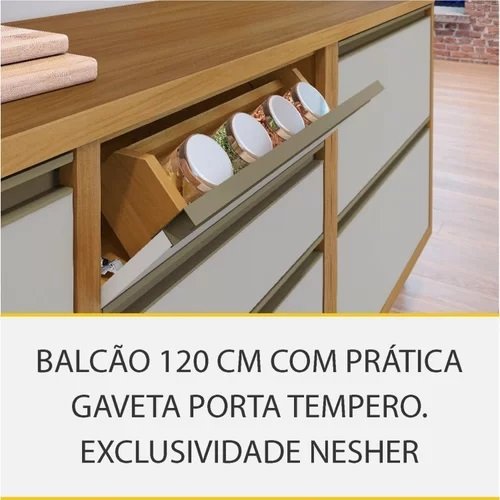 Balcão Baronesa 120 Freijó/Off White - NESHER - Imagem 9