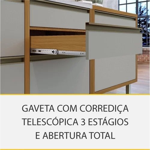 Balcão Baronesa 120 Freijó/Off White - NESHER - Imagem 8