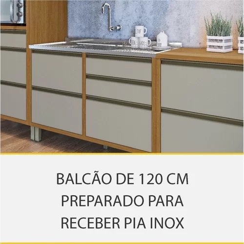 Balcão Baronesa 120 Freijó/Off White - NESHER - Imagem 3