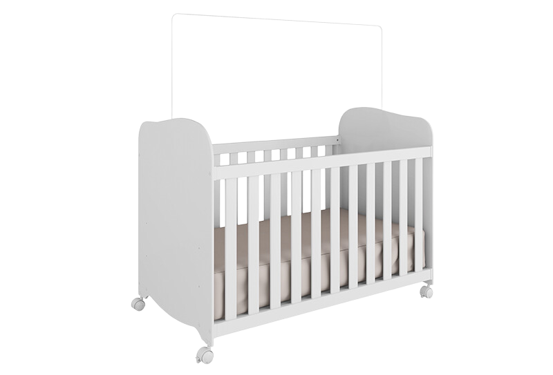 Guarda-Roupa 2 Portas Luna + Berço Uli Americano + Cômoda Junior Branco Brilho - PEROBA MÓVEIS - Imagem 3