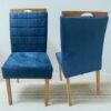 Kit 2 Cadeiras Roma Mel/Veludo Azul – WM DECOR