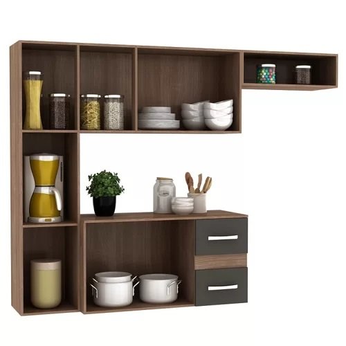 Cozinha Suspensa Mali/Lima CM06 Teka/Grafite - FELLICCI - Imagem 5