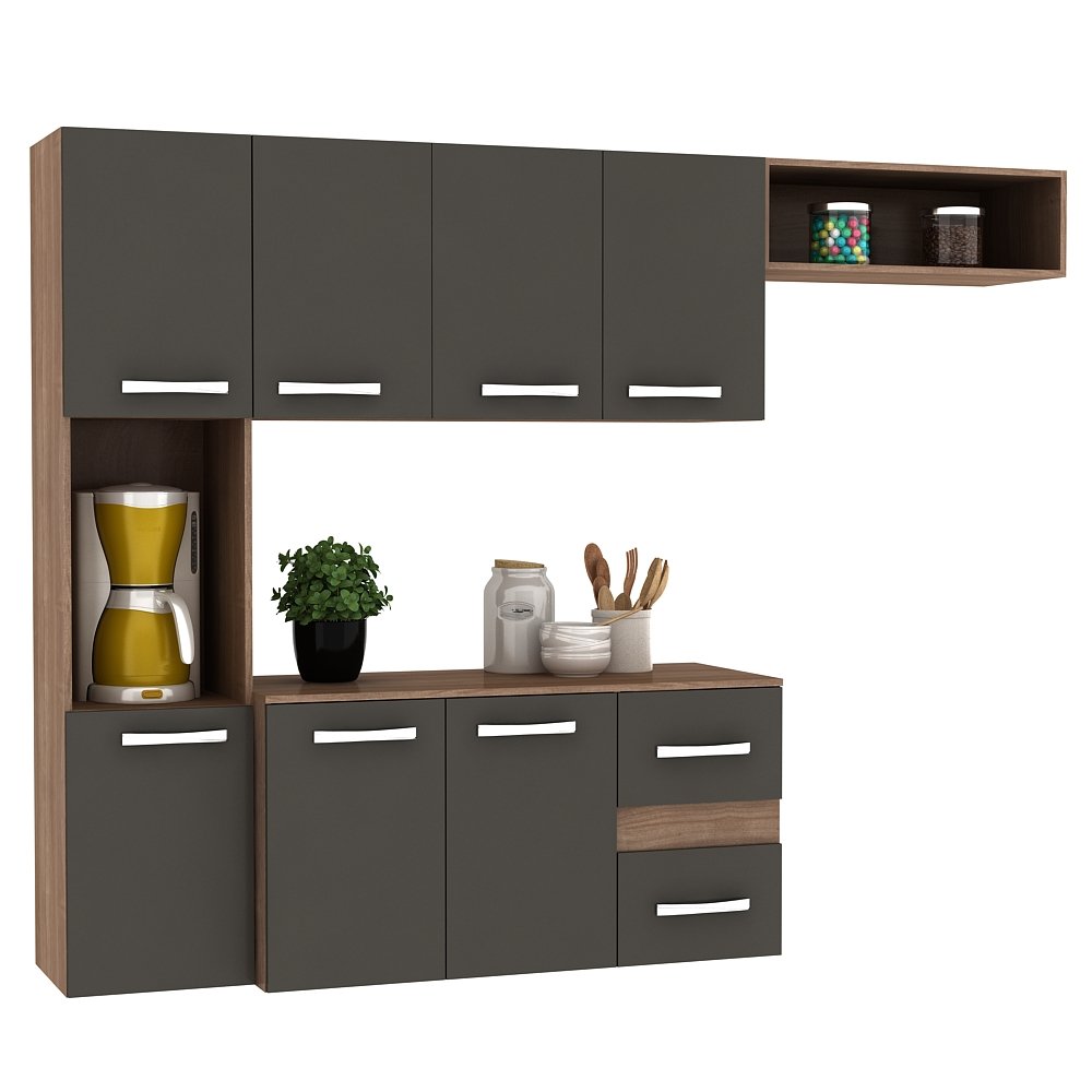 Cozinha Suspensa Mali/Lima CM06 Teka/Grafite - FELLICCI - Imagem 3