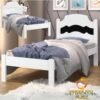 Cama Solteiro Íris Branco/Preto/Branco – MADEC/VJ MÓVEIS