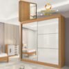 Guarda-Roupa 2 Portas Titanium 2,20 m Cinamomo/Off White/Cinamomo – D’DORO MÓVEIS