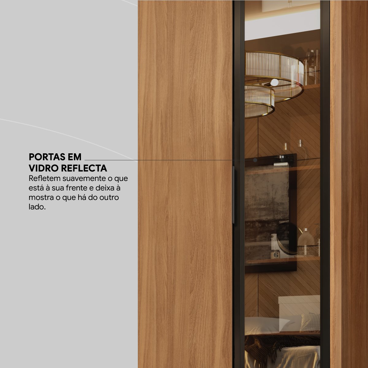 Guarda-Roupa 4 Portas Laredo 2,67 m Nogueira Touch/Nude Prime/Nogueira Touch - DEMÓBILE - Imagem 6