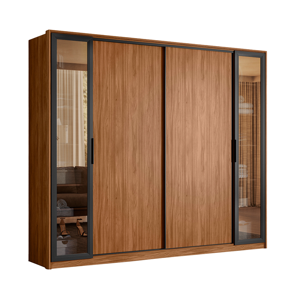 Guarda-Roupa 4 Portas Laredo 2,67 m Nogueira Touch/Nude Prime/Nogueira Touch - DEMÓBILE - Imagem 2