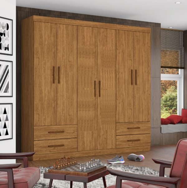 Guarda-Roupa 6 Portas Hércules (Sem espelho) 1,77 m Cinamono – CARIOCA MÓVEIS