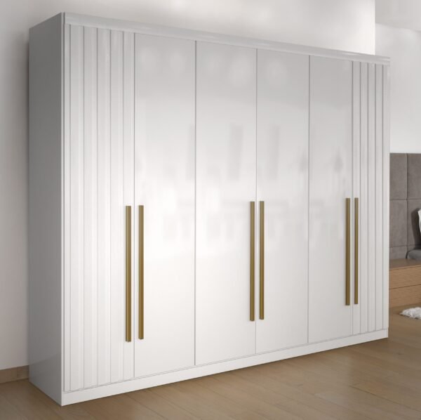 Guarda-Roupa 6 Portas Maldivas 2,00 m Branco - MINASPLAC