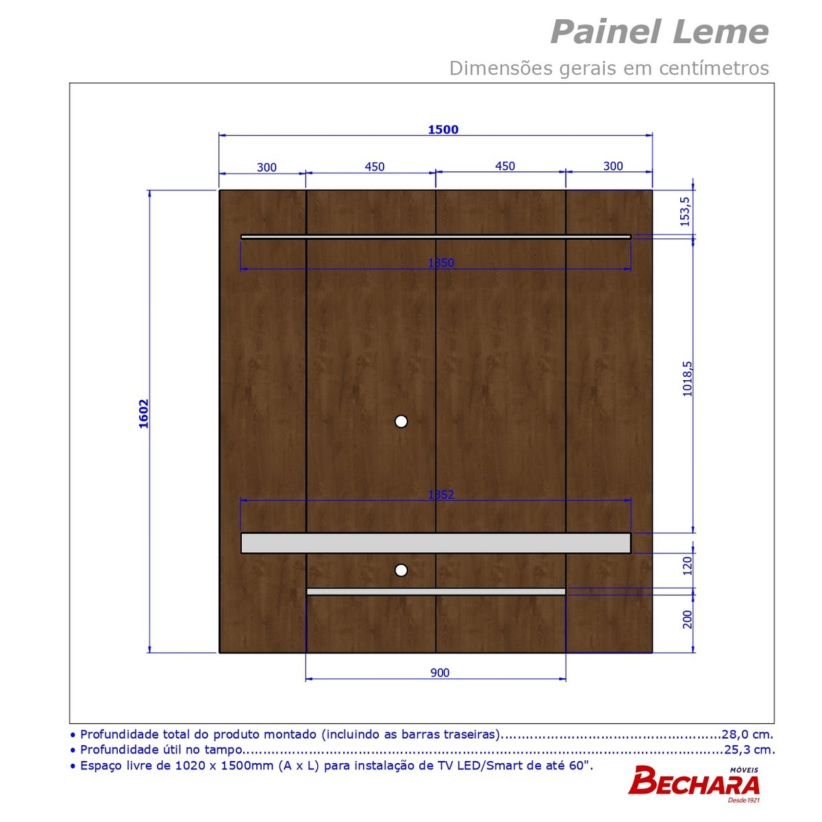 Painel até 60" Leme Ripado/Off White - BECHARA - Imagem 4