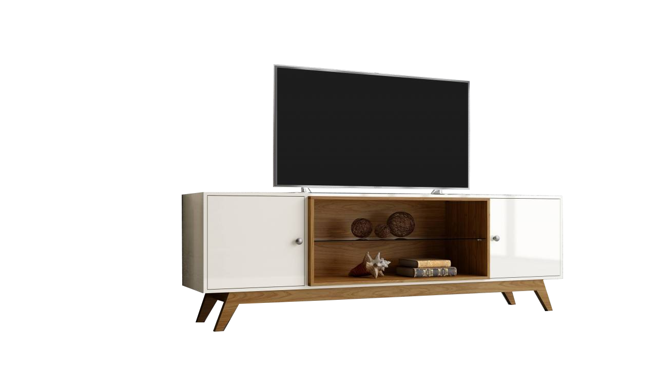 Rack até 60" Thor R418 Off White/Freijó - DALLA COSTA - Imagem 2